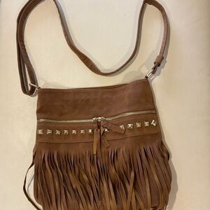 Brown Fringe Crossbody Bag